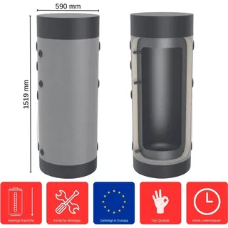 feueranker Heizungs-Pufferspeicher 200 L HP-0-200 Standspeicher Heizkreis Pufferspeicher