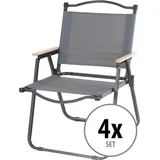 Stagecaptain Campingstuhl 4er Set Grau