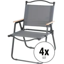 Stagecaptain Campingstuhl 4er Set Grau