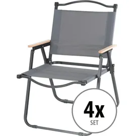Stagecaptain Campingstuhl 4er Set Grau