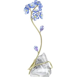 Glasblume SWAROVSKI "Dekofigur Kristallfigur Sammelfigur Florere Vergissmeinnicht", bunt (kristallweiß, goldfarben, blau, gelb), Dekofiguren, B/H: 4cm x 11,2cm, Vergissmeinnicht, Swarovski Kristall, Metall, Swarovski Kristall, B:4cm H:11,2cm