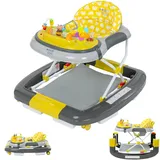 ib style 5in1 Lauflernhilfe, Gehfrei, Schaukelfunktion mit Licht & Melodie, Laufhilfe für Baby ab 6 Monate, Little World, Grün Grau