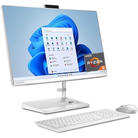 Lenovo IdeaCentre AIO 3 Gen 6 2-in-1 Desktop-Computer (23.8") Zoll FullHD, AMD Ryzen 5 5500U, 16GB RAM, 512GB SSD, Windows 11 Home) Weiß - Spanische QWERTY-Maus und Tastatur