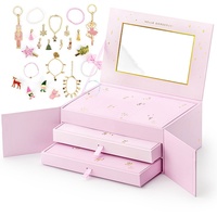 Schmuck Adventskalender rosa für Mädchen mit Schmuckkasten Etui Geschenk