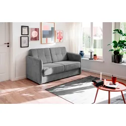 Schlafsofa INOSIGN "Milano", grau, B:147cm H:89cm T:87cm, 100% Polyester, Sofas, zwei einzeln ausziehbare Liegefunktionen