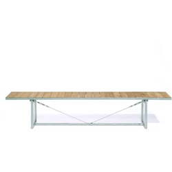Jan Kurtz Möbel Bank Jever Teak braun, Designer Marcus Hofbauer, 45x220x35 cm
