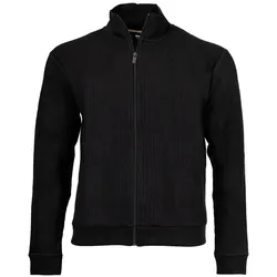 BOSS Herren Zip-Sweatjacke - Structure Zip Jacket, Stehkragen, Baumwoll-Mix Schwarz 2XL