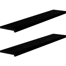 vidaXL Fensterbänke 2 Stk. Dunkelbraun 140x25x2 cm Massivholz Eiche