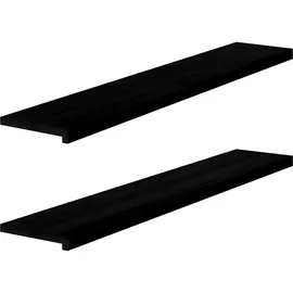 vidaXL Fensterbänke 2 Stk. Dunkelbraun 140x25x2 cm Massivholz Eiche