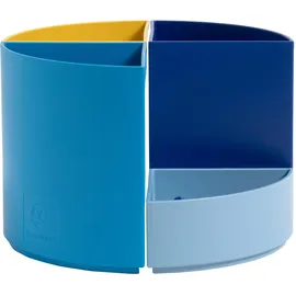 Exacompta 3 Stifteköcher Bee Blue »The Quarter«, 12x12x8.3 cm