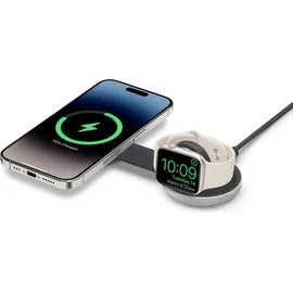 Twelve South ButterFly 2-in-1 MagSafe Ladegerät – Laden von iPhone, und Apple Watch, gleichzeitig – Dient als Displayständer – Rei... - Grau
