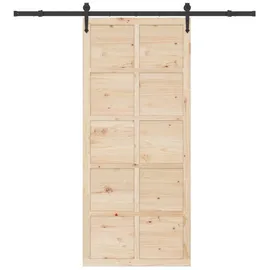 vidaXL Schiebetür rechts 80 x 208 cm braun