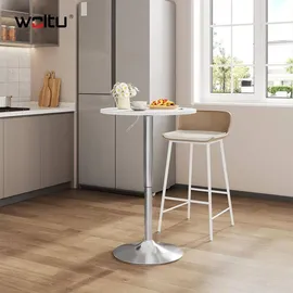 Woltu Bartisch rund 60 x 60 cm Weiß