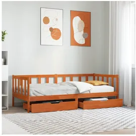 vidaXL Tagesbett mit Kopfteil 3 pcs Wachsbraun Massivholz Kiefer