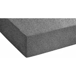 Spannbettlaken BIBERNA Gr. 2, grau (anthrazit), B:140-160cm L:200cm, Biber, 100% Baumwolle, Laken
