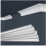 marbet design Stuckleiste E-11, 2 Meter / 1 Leiste, XPS Styropor weiß - Deckenleisten Deckenstuck Leisten E-Leisten - (2 Meter / 1 Leiste E-11)