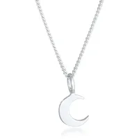 Elli Kette mit Anhänger Panzerkette Mond Halbmond Sichel Astro 925 Silber, Astro silberfarben