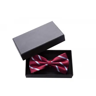 Fabio Farini Fliege Herren Fliegen in Rot - Männer Querbinder Vorgebunden Bowtie (Gestreift) Streifen - Dunkelrot/Weiß - King Crimson/Rain Dance bunt