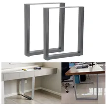 Melko Tischgestell Tischuntergestell Tischbeine 2er Set aus Stahl, Grau, 40 x 43 cm - universell einsetzbar