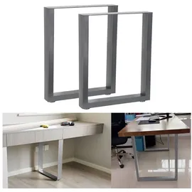 Melko Tischgestell Tischuntergestell Tischbeine 2er Set aus Stahl, Grau, 40 x 43 cm - universell einsetzbar