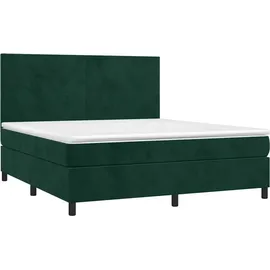 vidaXL Boxspringbett 180 x 200 cm Dunkelgrün