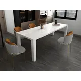 SalesFever Esstisch 120-240 x 76 x 80 cm weiß