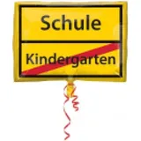 amscan® Folienballon Junior Shape Schulanfang-Schild 43 x 30 cm Gelb