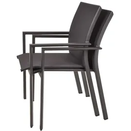 Garden Pleasure Gartenmöbel-Set Rana 5-teilig mit Keramik-Tisch Dunkelgrau