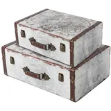 HMF Vintage Koffer aus Holz 2-tlg. bunt