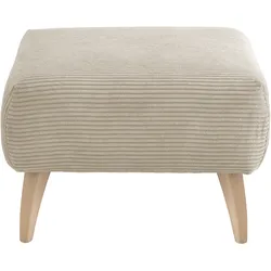 Polsterhocker INOSIGN "Colori", beige, B:66cm H:44cm T:66cm, 100% Polyester, Hocker, Holzfußfarbe wählbar, verschiedene Stoffe, hochwertige Stoffqualität