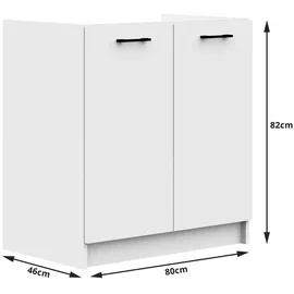 Akord Unterschrank Küchenschrank AKORD OLIWIA 80 x 46 x 82 cm Weiß