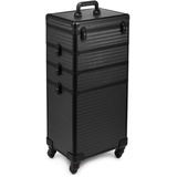 SEVICO Kosmetikkoffer Schminkkoffer Beauty Make-up Case Multikoffer professioneller Make-up Rollkoffer Organizer für die Reise abschließbare Friseurkoffer mit 360° drehbaren Rollen B:35xT:29xH:83 cm