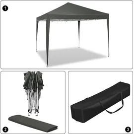 Woltu Faltpavillon 3 x 3 m Grau
