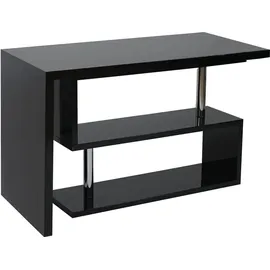 MCW Design Eckschreibtisch MCW-A68, Bürotisch Schreibtisch, hochglanz drehbar 120x60cm schwarz - Schwarz