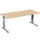 Geramöbel Flex Schreibtisch buche rechteckig, C-Fuß-Gestell silber 180,0 x 80,0 cm