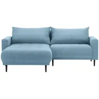 Stylife Ecksofa, Blau, Textil, 2,5-Sitzer, Füllung: Schaumstoff, seitenverkehrt montierbar, L-Form, 215x160 cm, Stoffauswahl, Hocker erhältlich, Rücken echt, Armteil links, rechts, Wohnzimmer, Sofas & Couches, Wohnlandschaften, Ecksofas