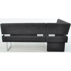 K+W Komfort & Wohnen Eckbank K+W KOMFORT & WOHNEN, schwarz (schwarz 81), B:158cm H:89cm T:199cm, Sitzbänke, Eckbank, langer Schenkel links oder rechts, mit dekorativen Distanzhalter