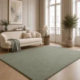 The CarPET Teppich THE CARPET "kuschelig & Super Soft, Anti-Rutsch Unterseite", grün, B:300cm H:16mm L:400cm, Polyester, Teppiche, Teppich, Waschbar bis 30 Grad, Felloptik, Wohnzimmer Teppich, Kundenliebling