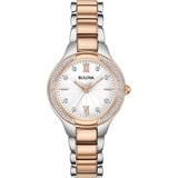 Bulova Damen Analog Quarz Uhr mit Edelstahl Armband 98R272