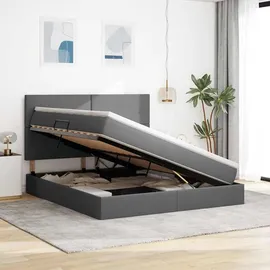vidaXL Bett mit Stauraum und LED Dunkelgrau 160 x 200 cm