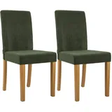 CLP Esszimmerstuhl Ina Cord grün 2er Set