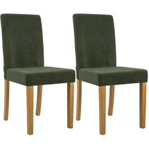 CLP Esszimmerstuhl Ina Cord grün 2er Set
