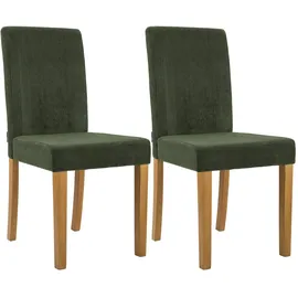 CLP Esszimmerstuhl Ina Cord grün 2er Set