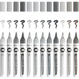 Molotow Aqua Color Grey Set Brush-Pens farbsortiert, 12 St.