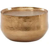 KADIMA DESIGN Couchtisch `Aniene`: Hammerschlag-Struktur, Aluminium, hohl, 40 kg Belastung, goldfarben lackiert. Gold, Metall, Rund,Rund, 60x35x60 cm, Wohnzimmer, Wohnzimmertische, Couchtische