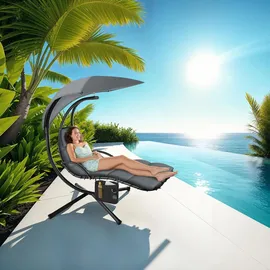 Tectake tectake® Hängeliege, großes Sonnendach und Seitentasche