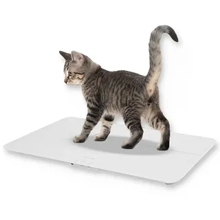 Digitale Tierwaage Haustierwaage Tierärzte 50g-100kg Große Hundewaage Breite Plattform Gewicht Diätwaage Elektronische Waage 10g Genauigkeit Extra leicht Glas Flach Für Katzen Kleintiere (Weiß)
