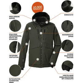 KILLTEC KSW 55 MN SKI JCKT Skijacke Dunkeloliv XL