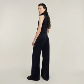 G-Star Wide Leg Velvet Jumpsuit - Dunkelblau - Damen - M