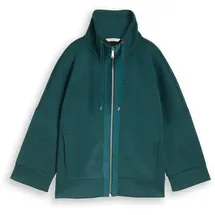 Tom Tailor Damen Boxy Fit Scuba Sweatjacke, grün, Meliert, Gr. S